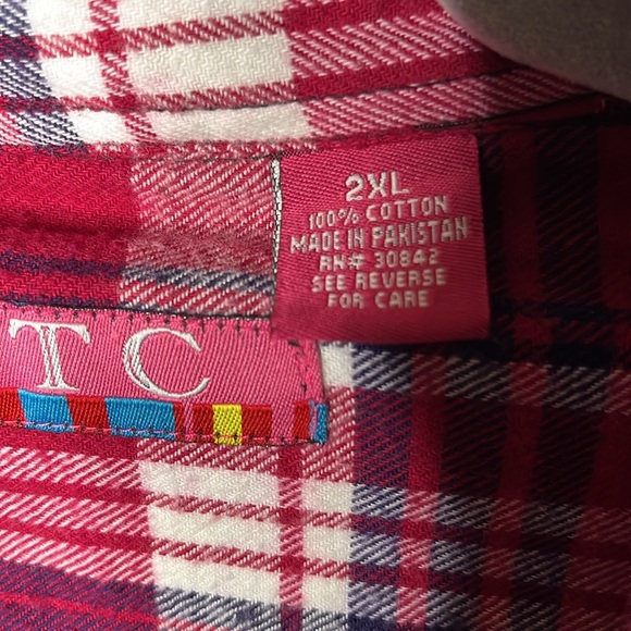 BTC plaid button down flannel size 2XL - Picture 5 of 6